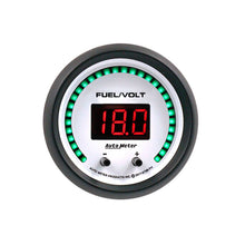 Load image into Gallery viewer, Autometer 52.4mm White Switchable 0-100 Fuel Level/8-18V Voltmeter Phantom Elite Digital Gauge