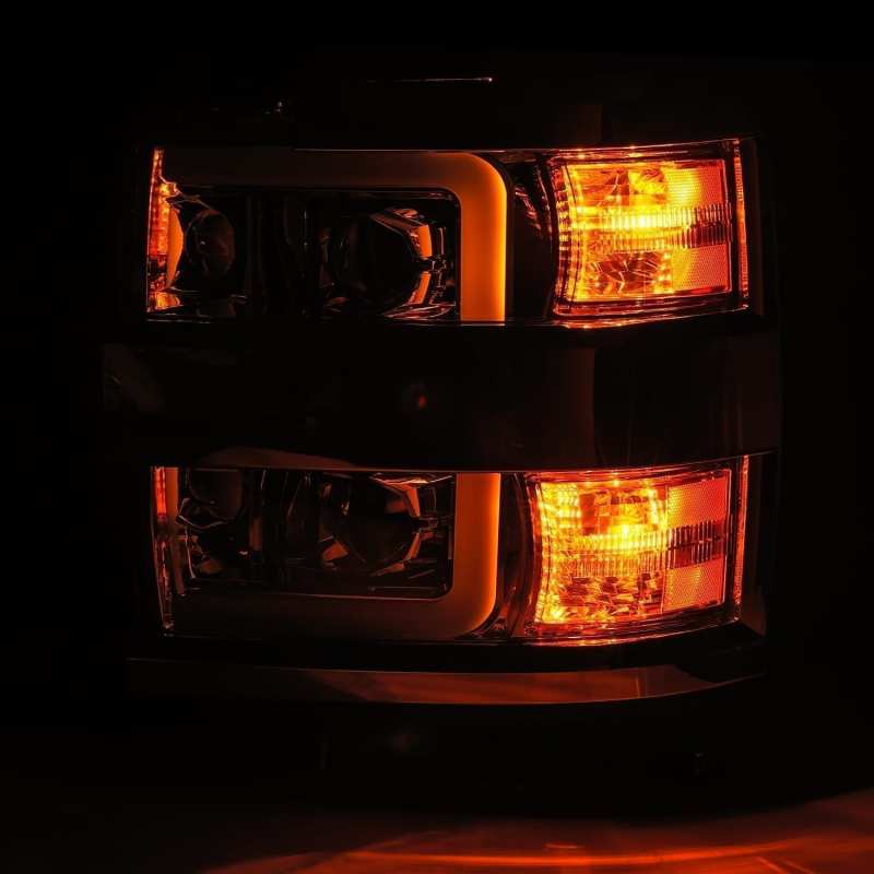 AlphaRex 15-19 Chevrolet Silverado 2500HD/3500HD PRO-Series Halogen Projector Headlights Jet Black