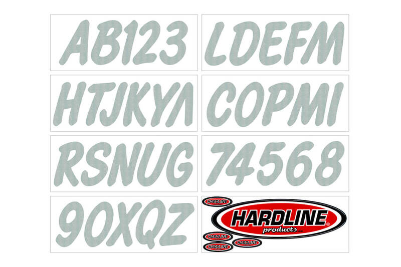 Hardline Boat Lettering Registration Kit 3 in. - 400 Silver Solid