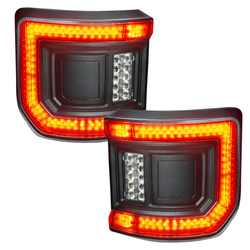 Jeep Gladiator JT showcasing the outstanding style of ORACLE Lighting Flush Mount LED Tail Lights.
