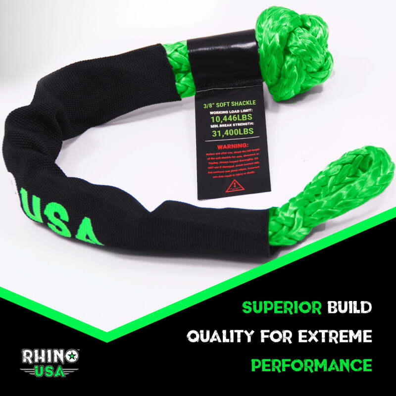 Rhino USA Synthetic Soft Shackle (1Pk 3/8InX22In) (Green)