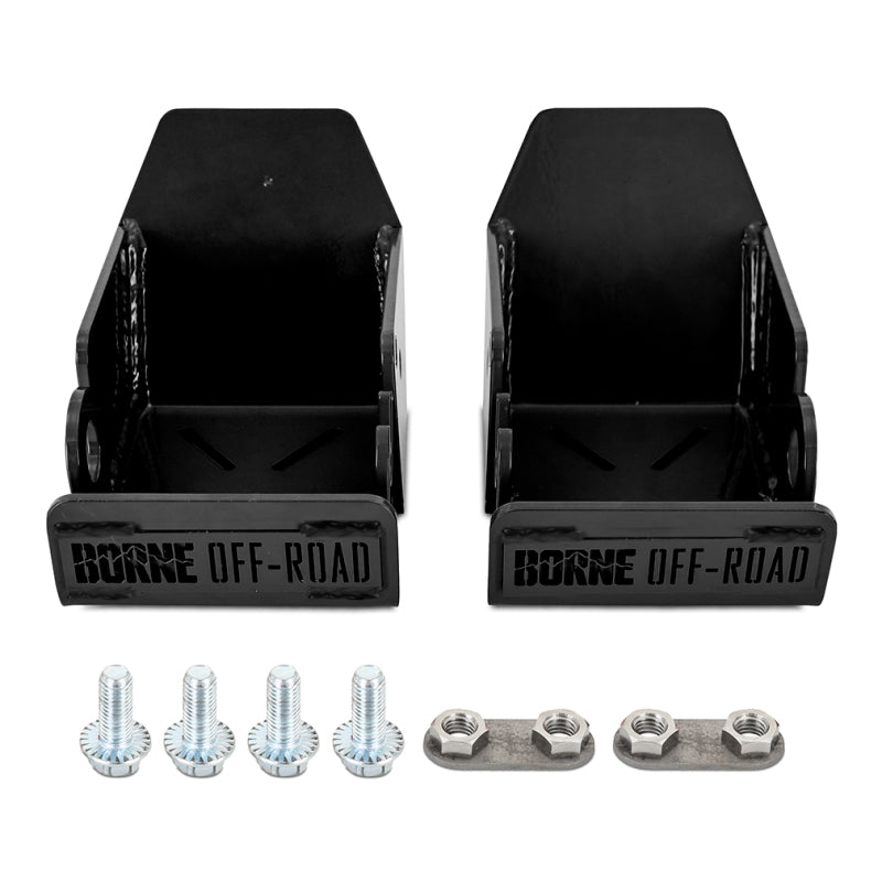 Borne Off-Road 2021+ Ford Bronco Skid Plate Rear Shock Pair Black