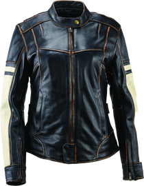 Kuryakyn Leather By River Road Dame Vintage Leather Jacket Black Womens - 2XL