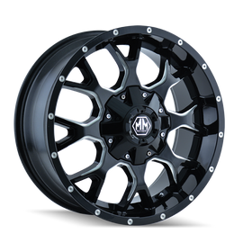 Mayhem 8015 Warrior 18x9 / 8x170 BP / -12mm Offset / 125.2mm Hub Gloss Black Milled Wheel