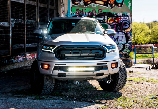 Cali Raised 19-22 Ford Ranger 22 Bumper Hidden Led Light Bar Brackets Kit For - W/ 22 Inch Led Bar