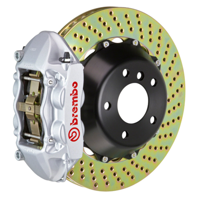 Brembo 05-10 Jetta GLI Front GT BBK 4 Piston Cast 365x29 2pc Rotor Drilled-Silver