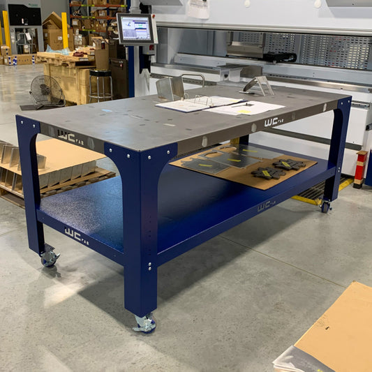 Wehrli Modular Steel Work Bench Top/Shelf Kit - 42in x 90in x .120in Thick (Grey & Raw Steel)