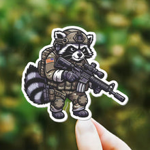 Load image into Gallery viewer, "Street Cat Collection" Patch 2 - Trash Panda - Tactical Raccoon - 3.5" Sticker