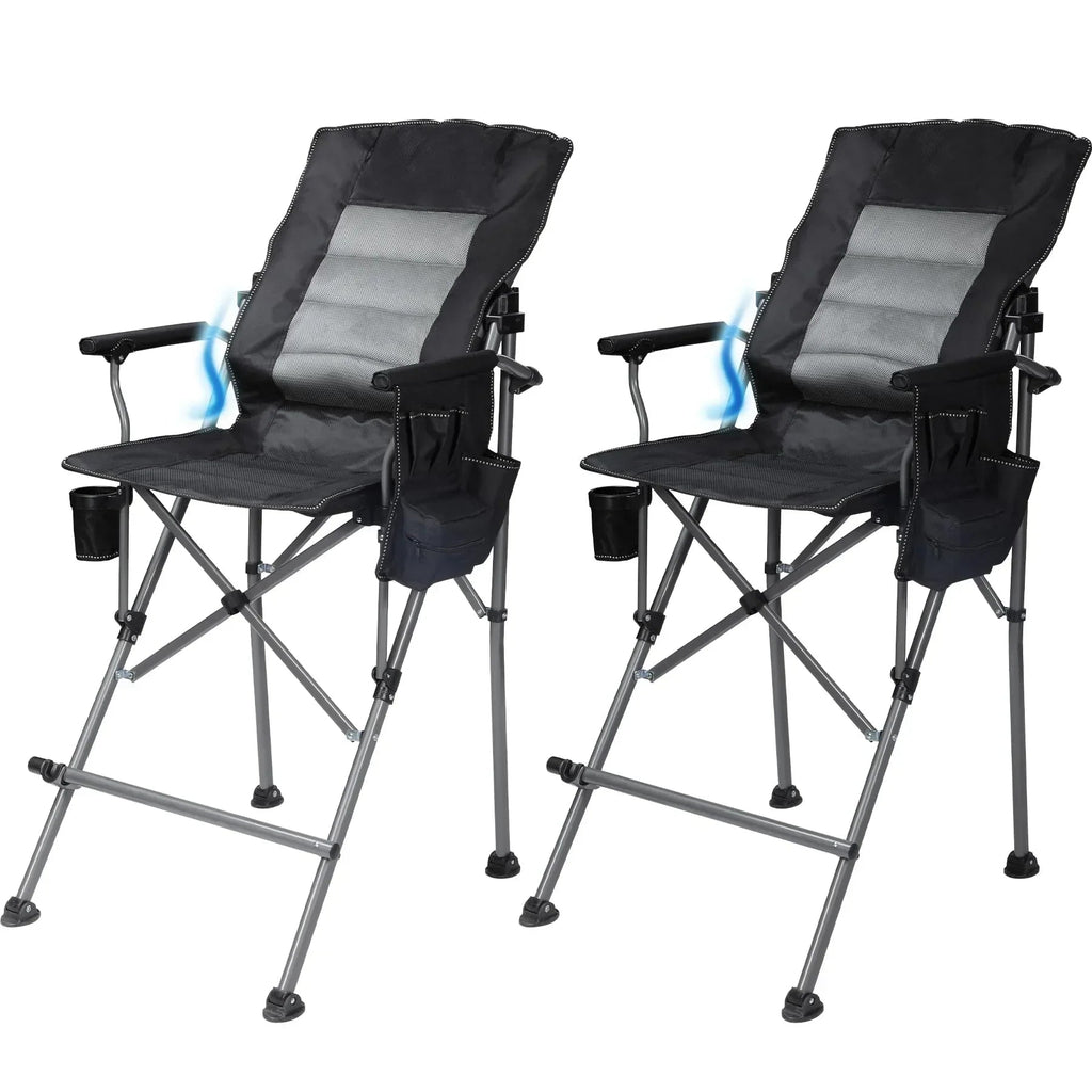 Extra Tall Folding Chair with High Back and Hard Arms
