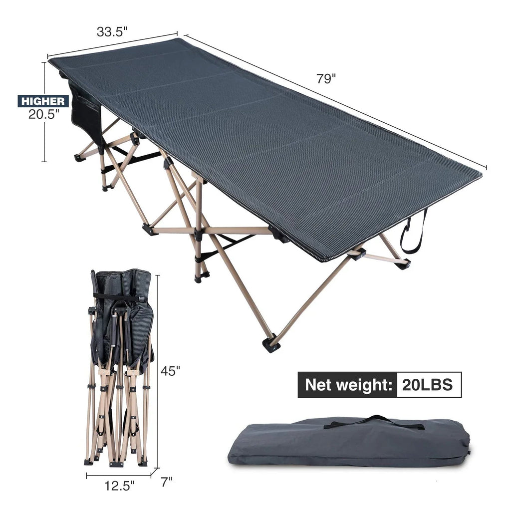 Extra Wide Folding Camping Cot for Adults