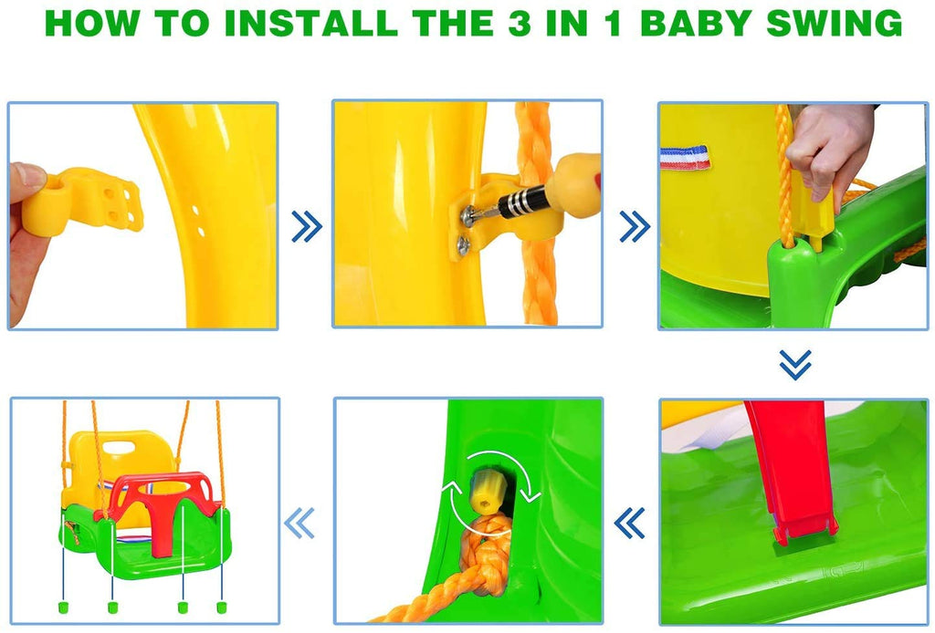 3-in-1 Baby Swing Seat, Toddler Swing