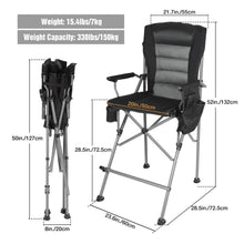 Load image into Gallery viewer, Extra Tall Folding Chair with High Back and Hard Arms