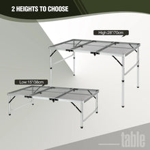 Load image into Gallery viewer, Folding Grill Table for Outside with Adjustable Height Legs