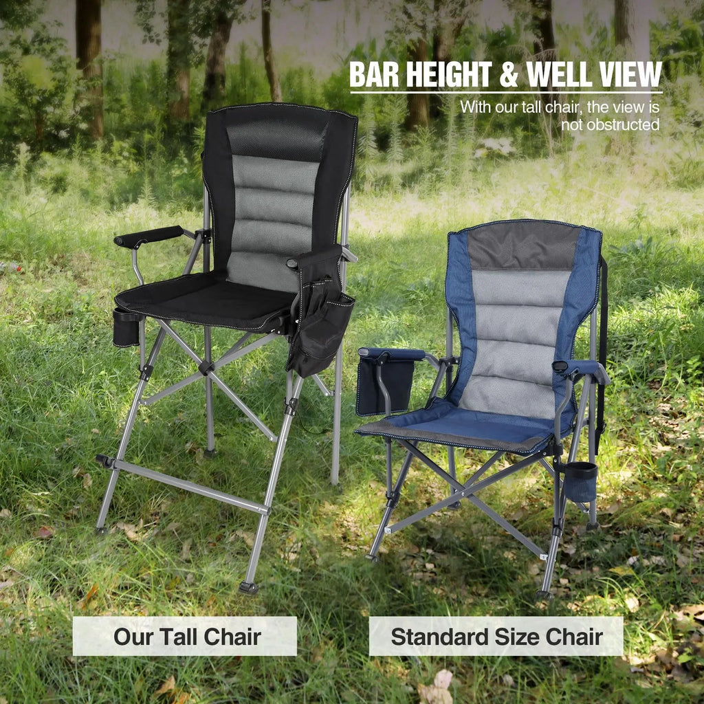 Extra Tall Folding Chair with High Back and Hard Arms