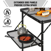 Load image into Gallery viewer, Folding Grill Table for Outside with Adjustable Height Legs
