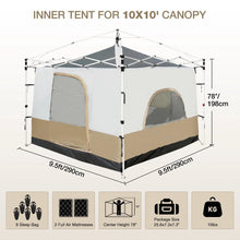 Load image into Gallery viewer, Camping Cube Inner Tent for 10'x10' Pop Up Canopy (Canopy &amp; Frame NOT Included)