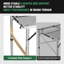 Load image into Gallery viewer, Folding Grill Table for Outside with Adjustable Height Legs