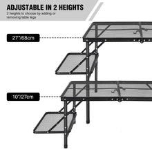 Load image into Gallery viewer, Folding Grill Table for Outside with Adjustable Height Legs