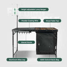 Load image into Gallery viewer, Portable Camping Kitchen Table with Storage Organizer for Outdoor