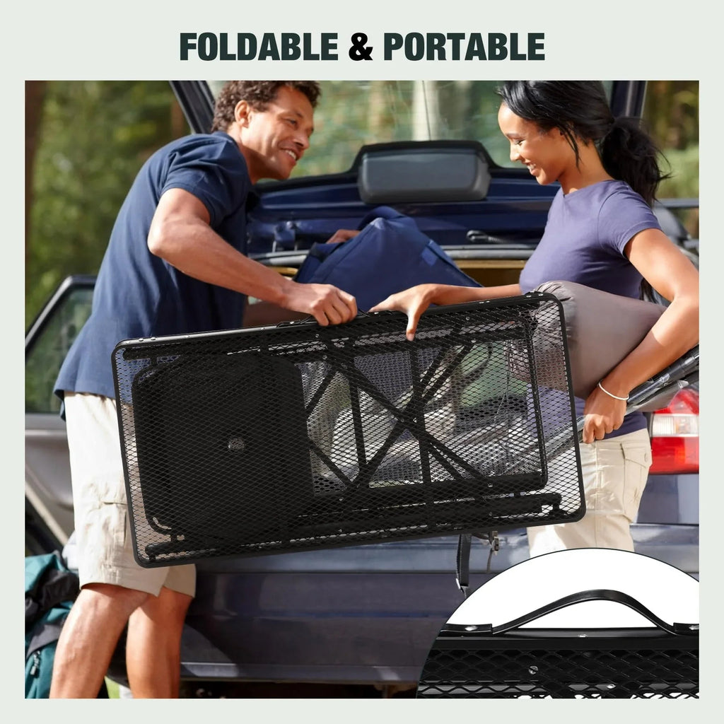 Portable Camping Kitchen Table with Storage Organizer for Outdoor
