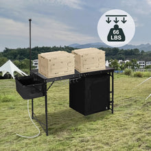 Load image into Gallery viewer, Portable Camping Kitchen Table with Storage Organizer for Outdoor