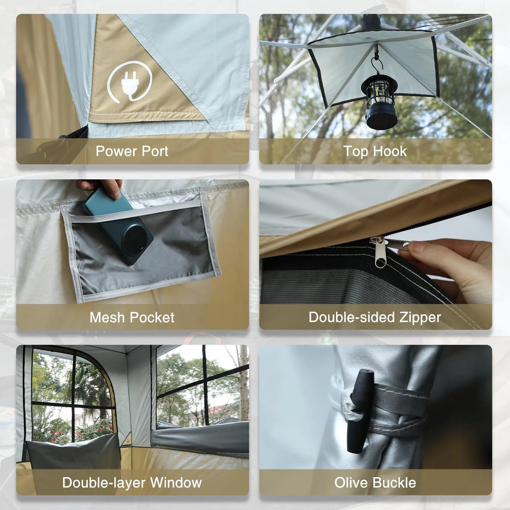 Camping Cube Inner Tent for 10'x10' Pop Up Canopy (Canopy & Frame NOT Included)