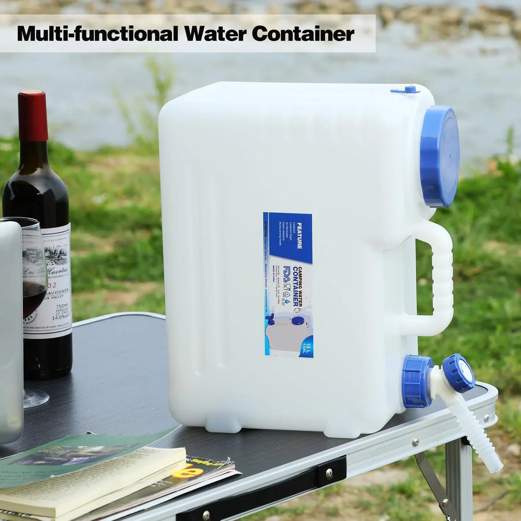 Portable Camping Water Container with Spigot and Wheels
