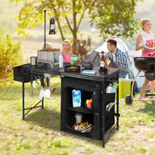 Load image into Gallery viewer, Portable Camping Kitchen Table with Storage Organizer for Outdoor