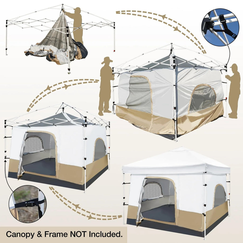 Camping Cube Inner Tent for 10'x10' Pop Up Canopy (Canopy & Frame NOT Included)