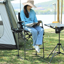 Load image into Gallery viewer, Extra Tall Folding Chair with High Back and Hard Arms