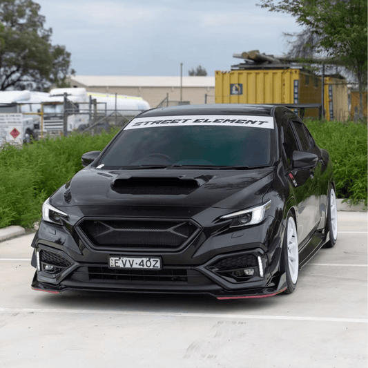 JDMuscle [22-26 WRX] 3-Piece V2 Front Lip | Paint Matched / Carbon Fiber