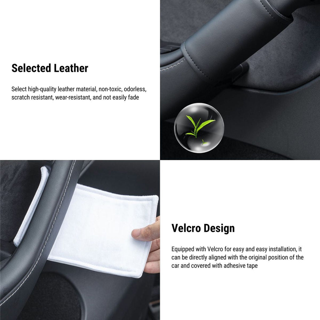 Leather Inner Door handle Cover for Tesla Model 3 Model Y (4 pcs)