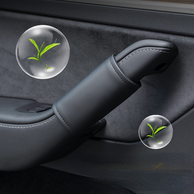 Leather Inner Door handle Cover for Tesla Model 3 Model Y (4 pcs)