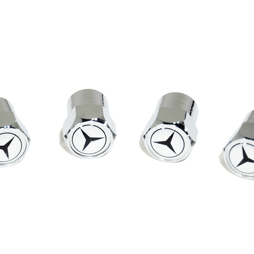 Chrome Valve Stem Tire Caps, Style: Mercedes