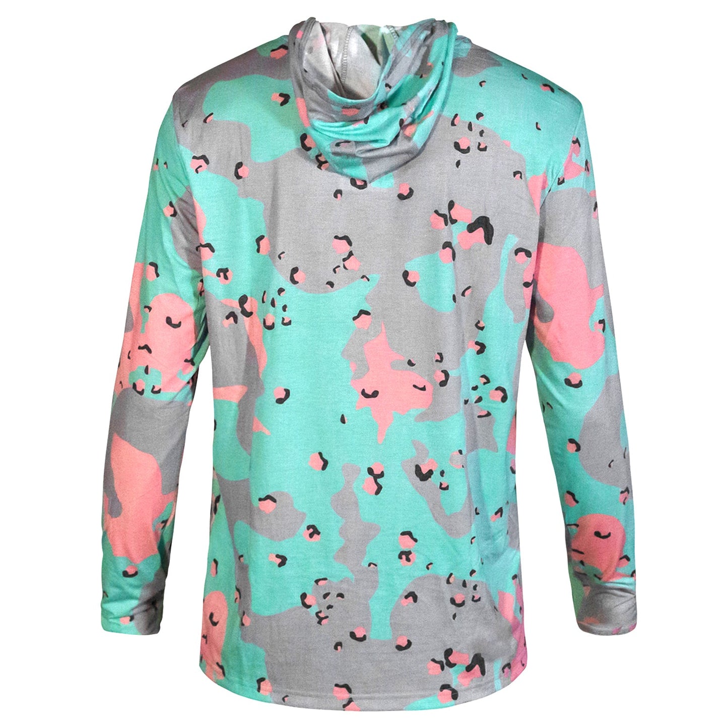 Men's Outdoors Long Sleeve Performance Hoodie by Combat Iron Apparel, featuring a camouflage pattern for outdoor adventures.