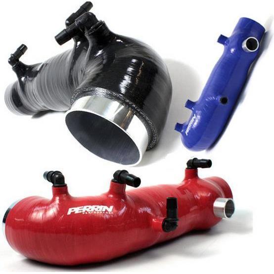Perrin [02-07 WRX, 04-21 STI, 04-08 FXT] 2.4" Turbo Inlet Hose - Black/Red/Blue | PSP-INT-401