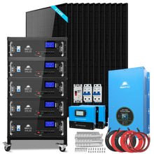 Load image into Gallery viewer, Off-Grid Solar Kits 12kW/15kW/18kW Options 120V/240V with 48v LiFePO4 Lithium Batteries &amp; 415w Solar Panels SGR-18K20E