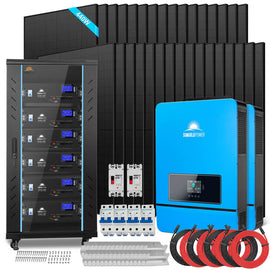 OFF GRID SOLAR KIT 20KW 48VDC 120V/240V LIFEPO4 30.72KWH-32.14KWH LITHIUM BATTERY 32 X 450 WATTS SOLAR PANELS SGR-20K30E