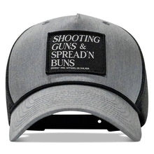 Load image into Gallery viewer, Shooting Guns &amp; Spread'n Buns Patch Rope Snapback Hat