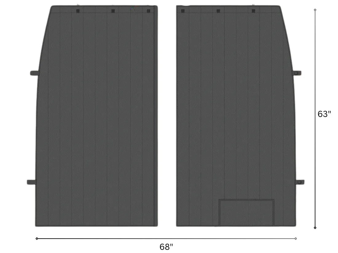 Insulated Privacy Curtain for Headliner Shelf for Sprinter Vans