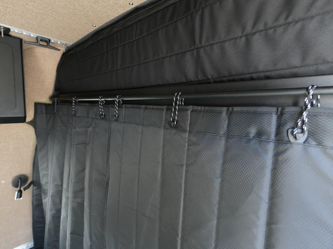 Insulated Privacy Curtain for Headliner Shelf for Sprinter Vans