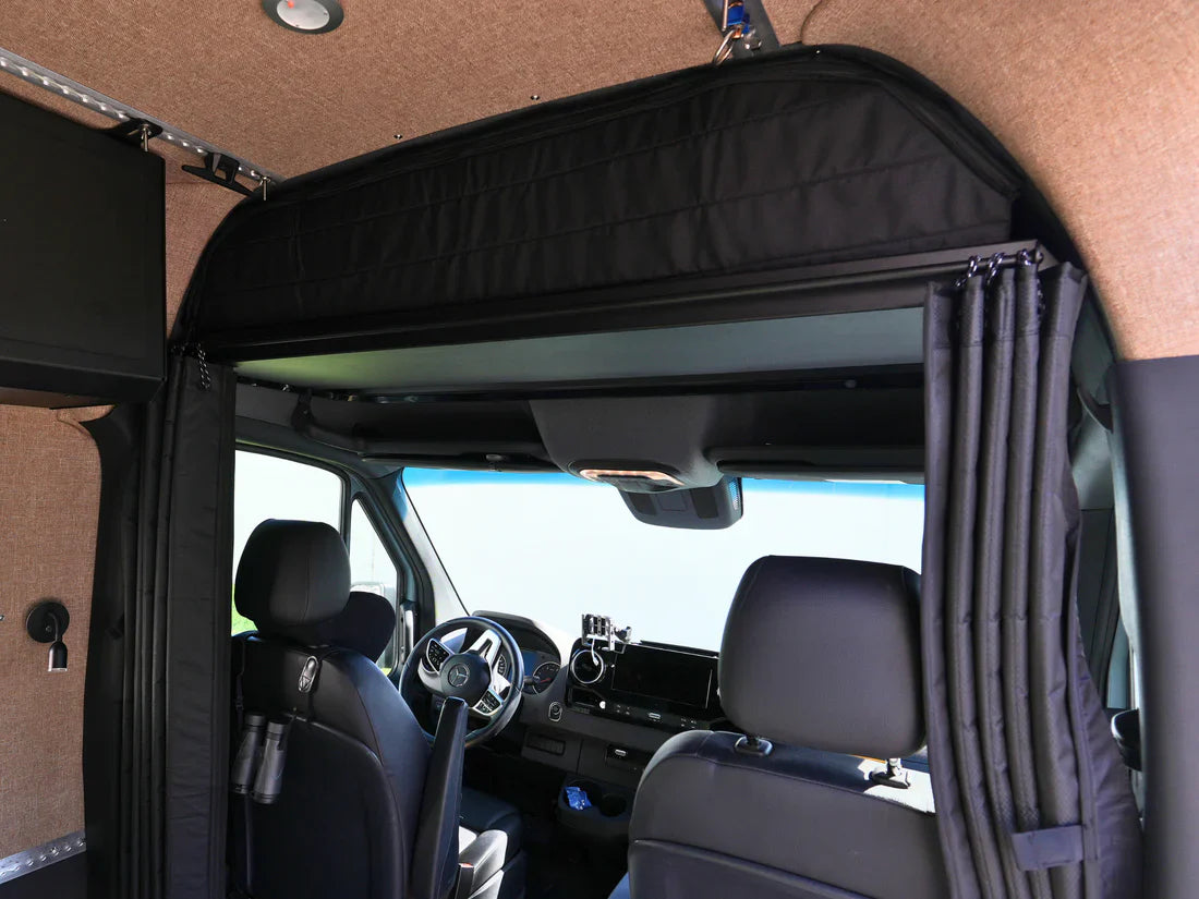 Insulated Privacy Curtain for Headliner Shelf for Sprinter Vans