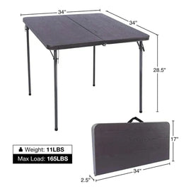 Lightweight Portable Square Card Table with Folding Legs