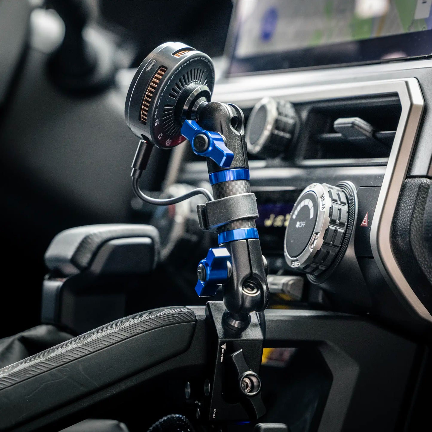 2024+ Toyota Tacoma & 2025+ Toyota 4Runner Passenger Side Grab Handle Mount with Midland MXT Magnetic CB Radio Mic Holder