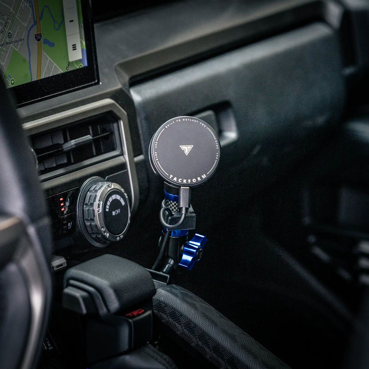2024+ Toyota Tacoma & 2025+ Toyota 4Runner Passenger Side Grab Handle Mount with Qi2.2/MagSafe Charging & Cooling Phone Holder