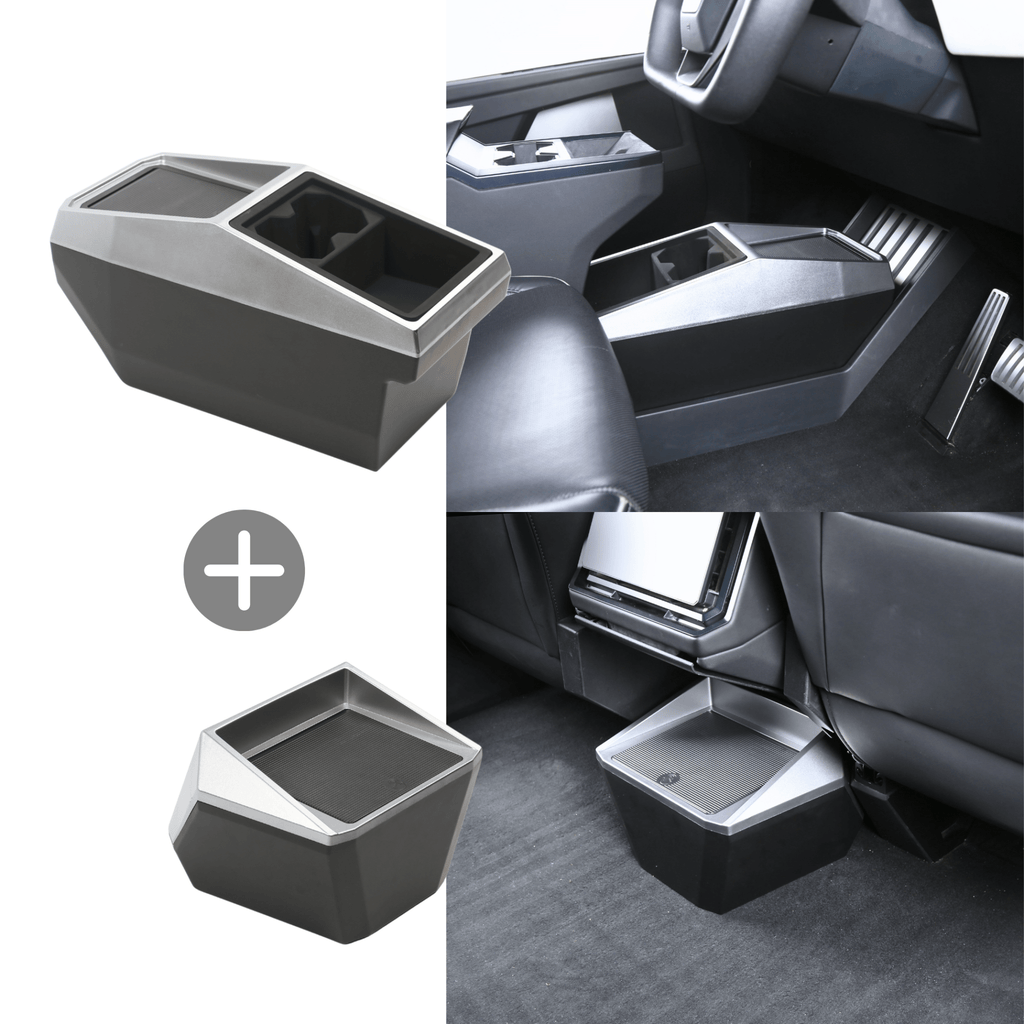 Tesla Cybertruck Center Floor Organizer & Trash Bin