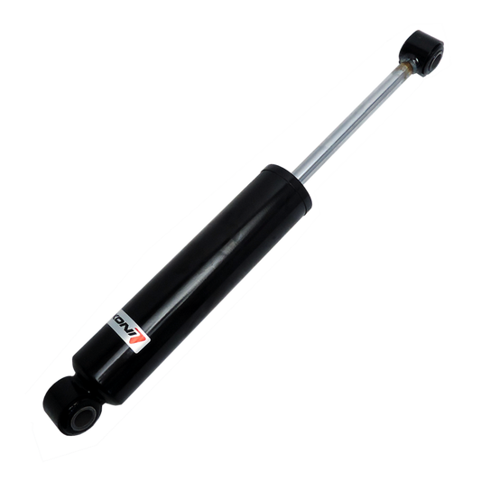 Koni Alpine Peak Shock - Front by KONI, showcasing a sleek black design, perfect for enhancing vehicle suspension and ride quality.