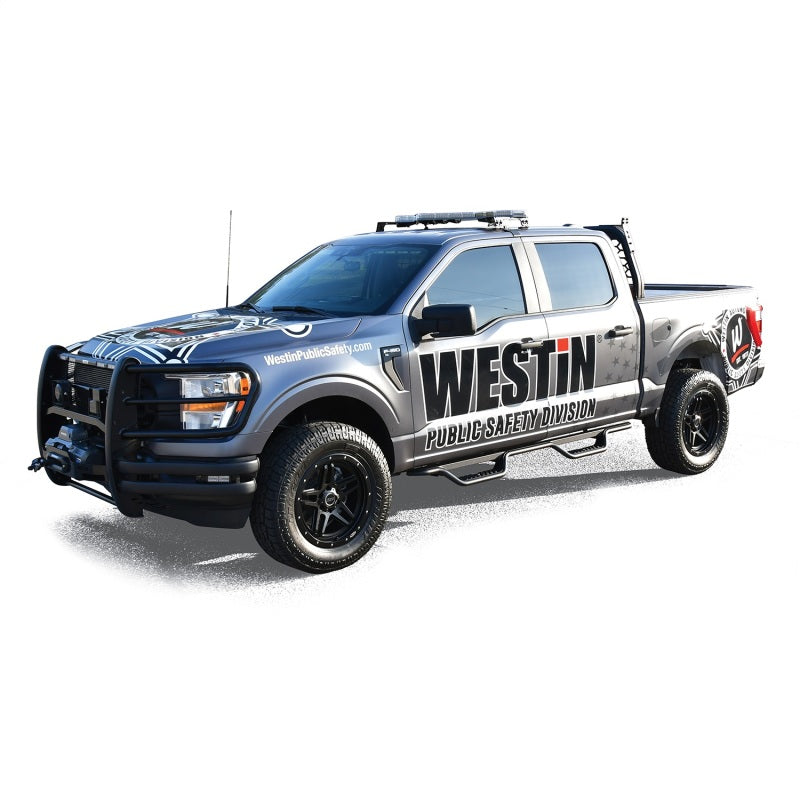 A Westin truck showcasing Outlaw Nerf Step Bars, highlighting rugged design perfect for Ford F-150 and F-250 models.