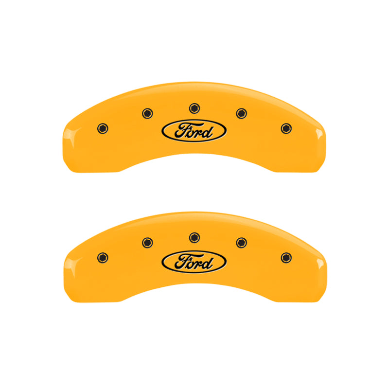 MGP 4 Caliper Covers Engraved Front & Rear Oval Logo/Ford Yellow Finish Black Char 1998 Ford Ranger