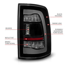 Load image into Gallery viewer, ANZO 09-18 Dodge Ram 1500 Sequential LED Taillights Smoke Black